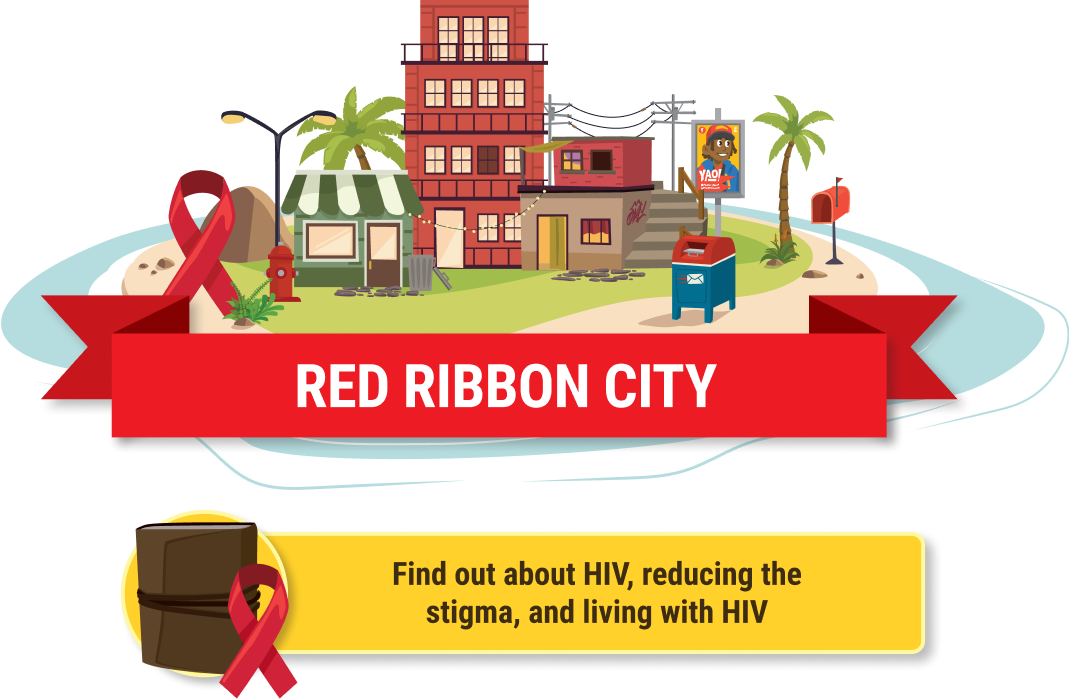 Red-bibbon
